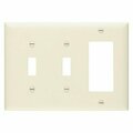 Pass & Seymour Combination Wallplate, 3 -Gang, Nylon, Light Almond TP226LA